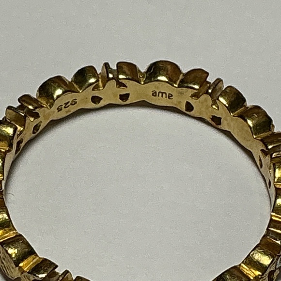 Sterling Silver Gold Tone Ring. Size 8 - Picture 5 of 5